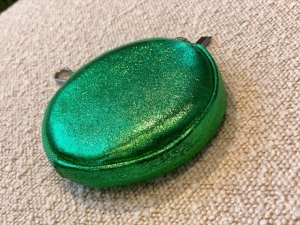 ronde portemonee metalic groen 