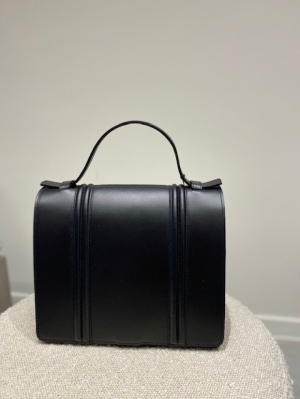 mini briefcase double black zwart