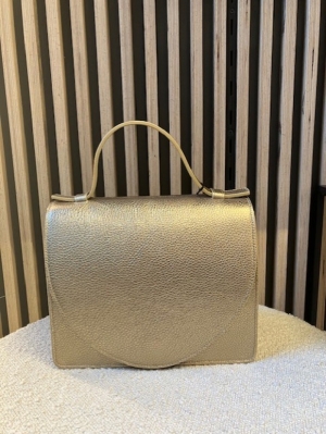 mini briefcase gold strctured goud