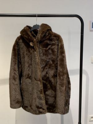 mantel bont lange mouw bruin