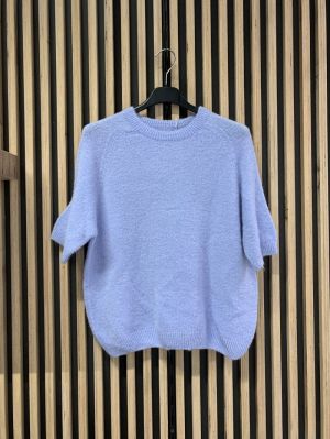 trui korte mouw blauw