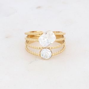 ring 2 stenen wit wit