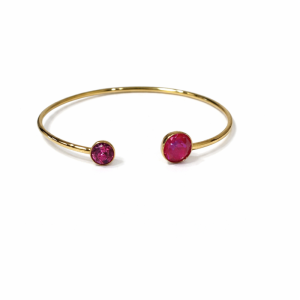 armband 2 stenen roos roze