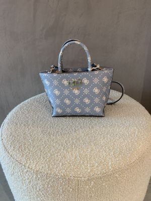 emelie logo mini tote blauw