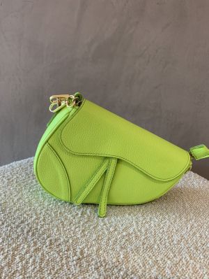 lederen schoudertas neon groen groen