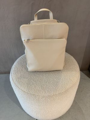 lederen rugzak beige
