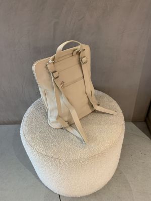 lederen rugzak beige