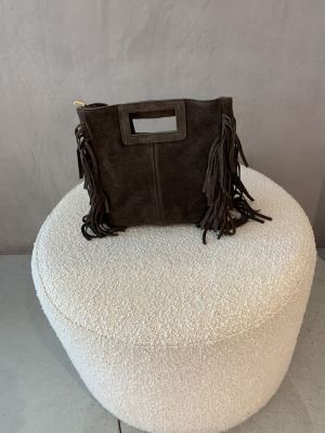 lederen tas franje bruin